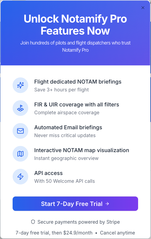 使用 Notamify 查詢歷史 Notam