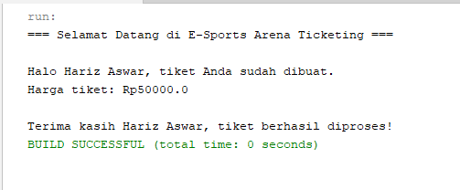 Hasil Running Implementasi Enkapsulasi