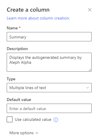 Create a Column