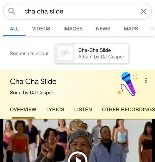 Google Cha-Cha Slide Easter Egg