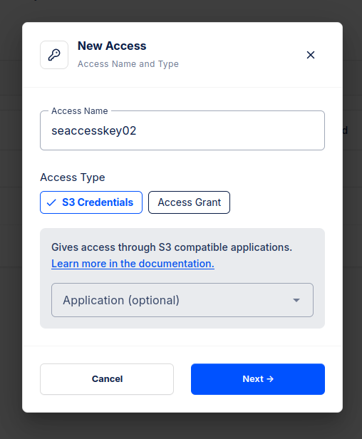 Storj Access Keys