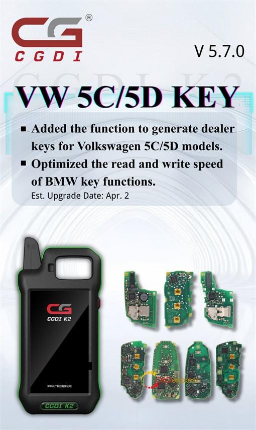 How to Generate VW 5C 5D Dealer Key by CGDI K2?