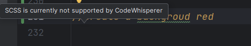 CodeWhisperer no tiene soporte para lenguajes de estilos