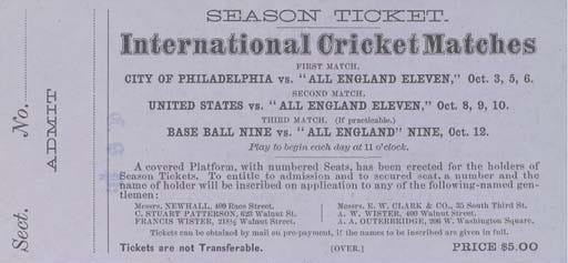 Cricket was losing ground in the U.S., even as a team of England’s best (if not in fact its all-eleven) toured for the first time since 1859.