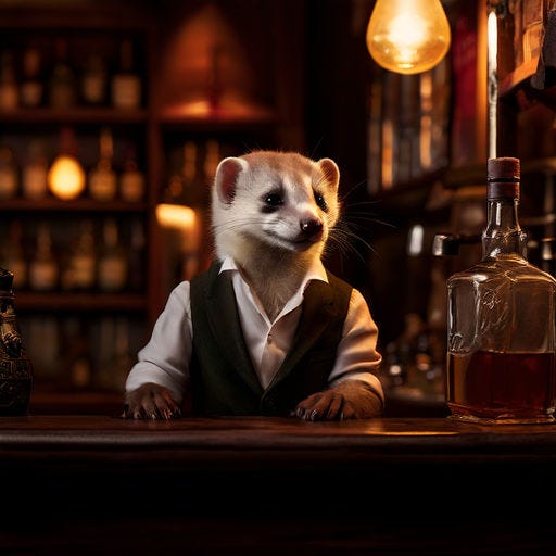 A weasel goes into a bar