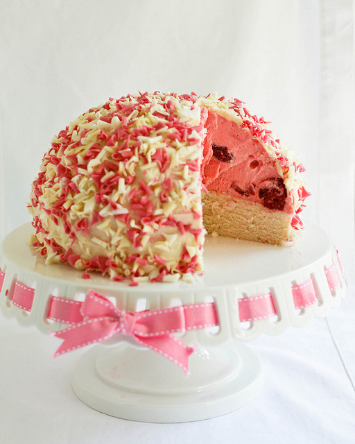 Raspberry White Chocolate Bombe