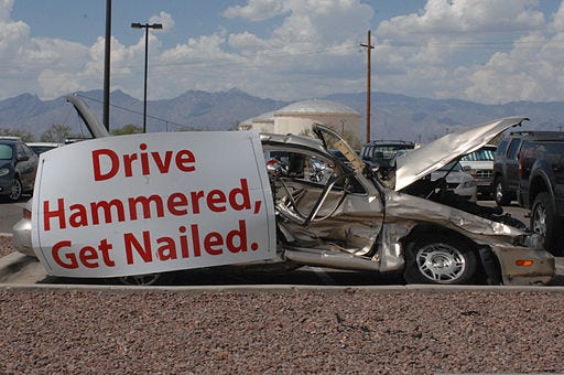 Drunk And Driving Make People Dead From Car Accident Stock