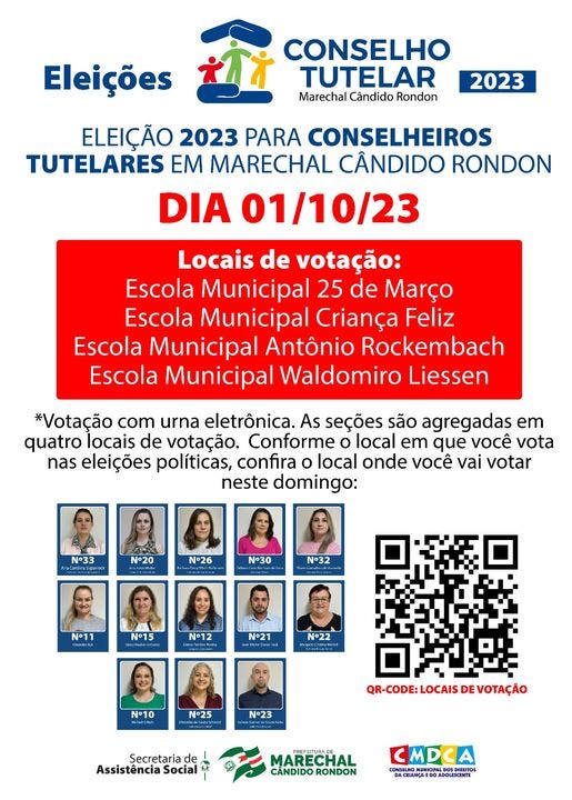 Locais de Votação para a Eleição do Conselho Tutelar de Marechal Cândido Rondon 🗳️