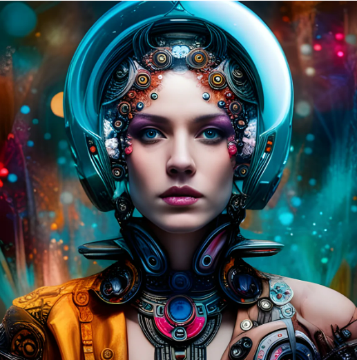 The Future Of AI 01 Cyborg Woman Poster, 51% OFF