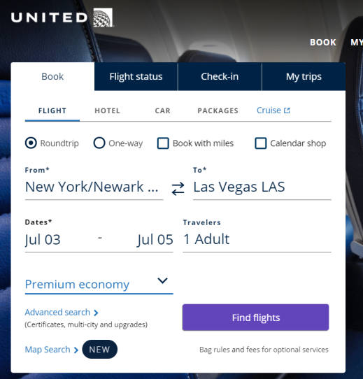 Image of United Airlines Reservations Window