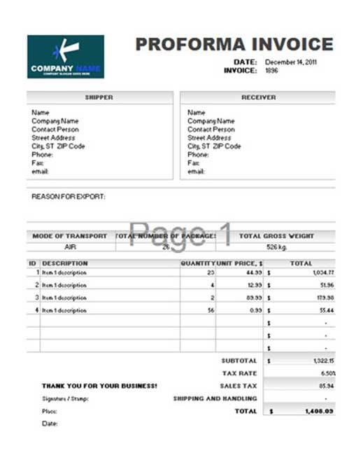 Proforma Invoice Template Gives Professional Look to Your Business | by Proforma  Invoice | Medium