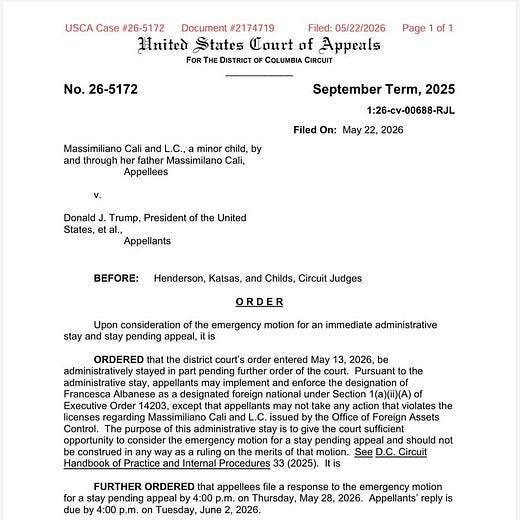 BREAKING: 🇺🇸 Court of Appeals reinstates sanctions against U.N.’s top Hamas terrorism supporter. For now, U.S. may “implement and enforce the designation of Francesca Albanese as a designated foreign national under Executive Order 14203.” You celebrated too soon, @FranceskAlbs.