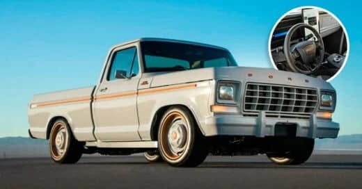 ¡Es bellísima! Regresa la clásica camioneta Ford F-100 con un motor eléctrico de Mustang March-E GT
