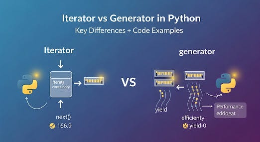 Iterator vs Generator in Python — Key Differences + Code Examples | by ...