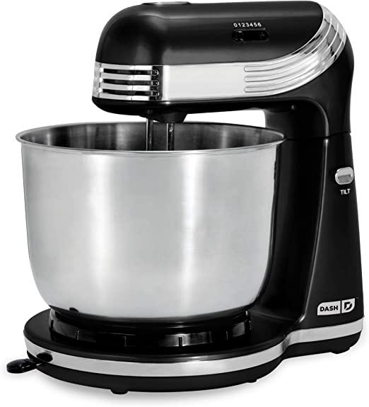 Delish by Dash Compact Stand Mixer, 3.5 Quart with Beaters & Dough Hooks Included - Blue