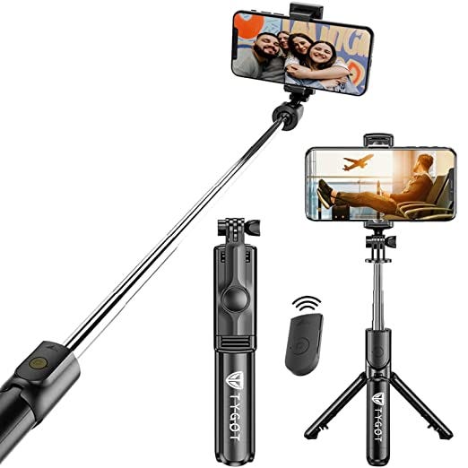 All in one tripod holder, works as a multifunctional selfie stick with  tripod stand which comes with a wireless remote compatible with both Apple  and Android. Only Rs 399 - TECH HUB - Medium