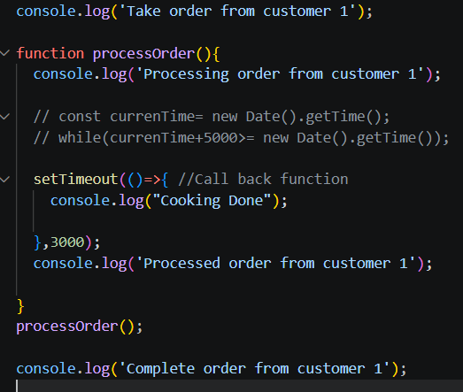 snippet of asynchronus.js with setTimeout function