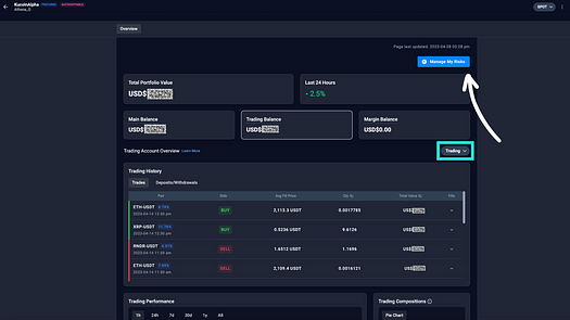 You would have to toggle from the “Combined” account to the “Trading” account. You will be able to see on the top right that there’s a “Manage my risks” button. Click on it. - image source