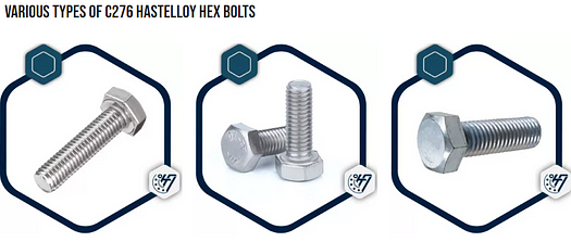 Various types of C276 Hastelloy Hex Bolts