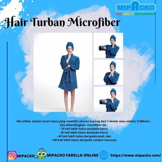 Handuk Rambut Wanita Microfiber Mipacko Hair Turban Pengering Rambut