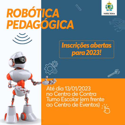 Matrículas para as aulas de Robótica Pedagógica 2023 estão abertas em Terra Roxa
