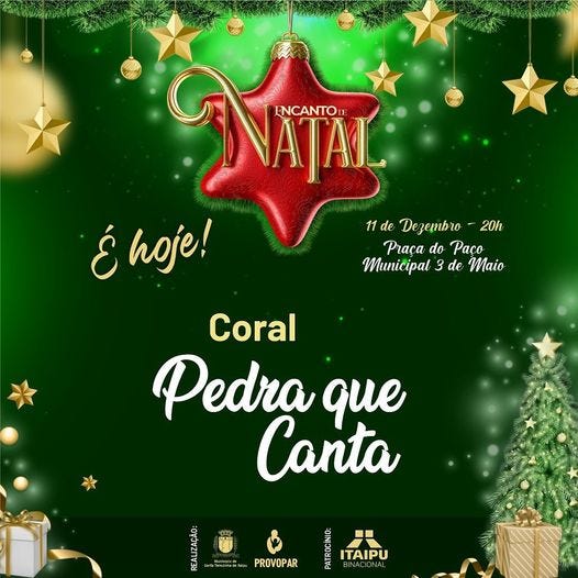 Neste domingo, 11, coral “Pedra que Canta”, vai abrilhantar ainda mais o Natal de Santa Terezinha…