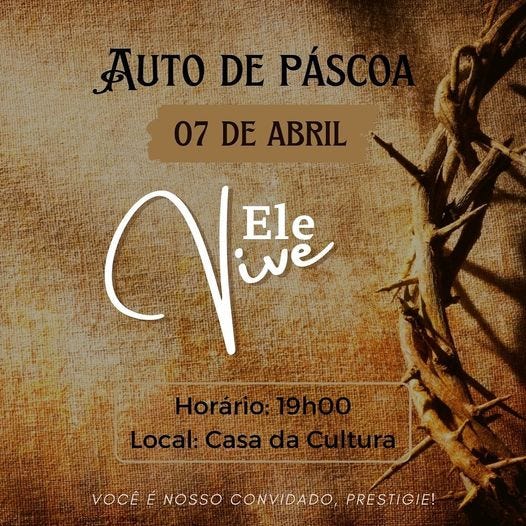 Auto de Páscoa acontecerá na Casa da Cultura em Mercedes