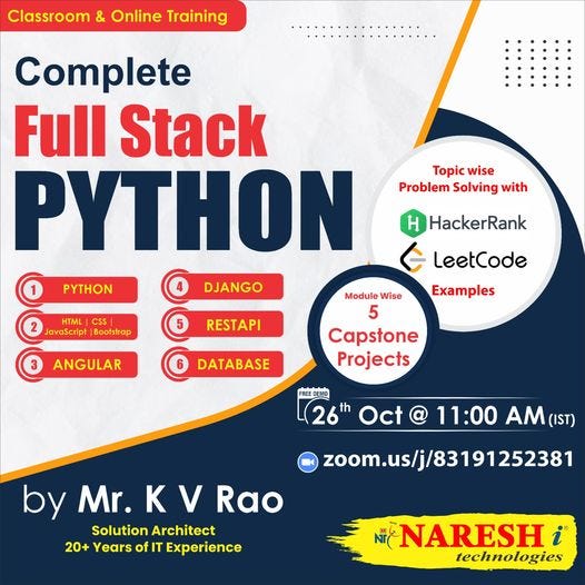 Best Full Stack Python Online training — Naresh IT - Avinash Nit - Medium
