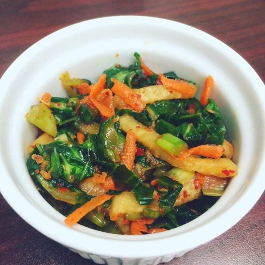 Quick Collard Green Kimchi Recipe by Perfect Little Bites Medium