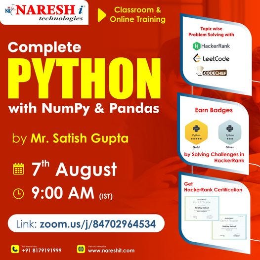 Best Python Online Training — Naresh IT - Avinash Nit - Medium
