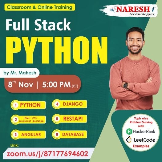 Full Stack Python Online Training — Naresh IT - Avinash Nit - Medium