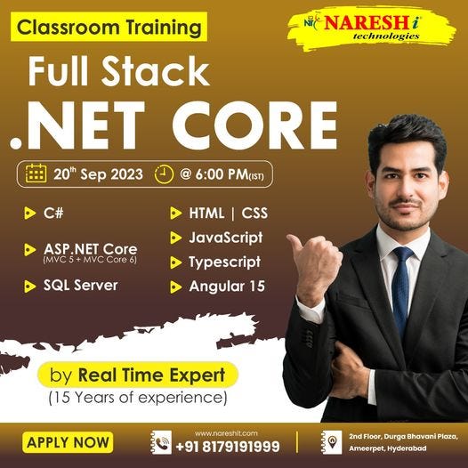 Best Full Stack .Net Core — Naresh IT - Avinash Nit - Medium