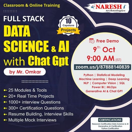 Best Full Stack Data Science & AI Online Training — Naresh IT - Avinash ...