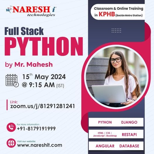 Best Full Stack Python Training in Hyderabad 2024. - Techprasanna - Medium