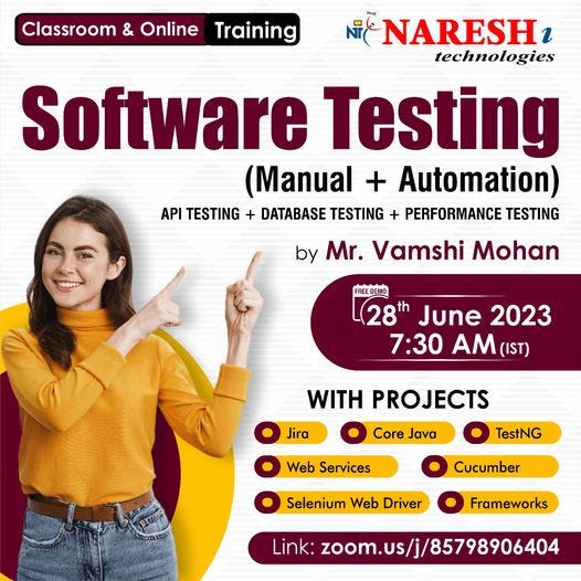 Software Testing Online Training — Naresh IT - Avinash Nit - Medium