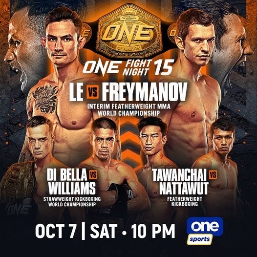Brace for Impact: ONE Fight Night 15 Promises an Epic Night of Action! | by  Vip Sports Tips | Oct, 2023 | Medium