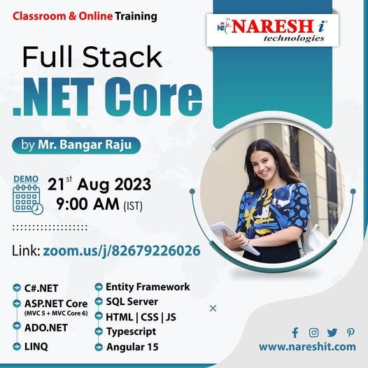 👉Attend Free Demo On Full Stack .Net Core by Mr. Bangar Raju. -  Techprasanna - Medium