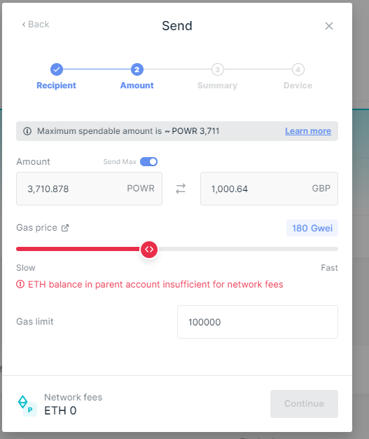 “PARENT ACCOUNT BALANCE IS INSUFFICIENT FOR NETWORK FEES” ERROR MESSAGE — Ledger Live by