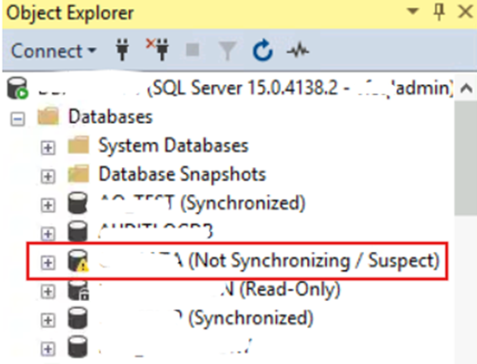 MSSQL Database Suspect Mode