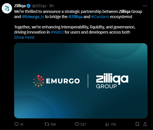 Cardano’s EMURGO taps Zilliqa to bolster blockchain interoperability and liquidity