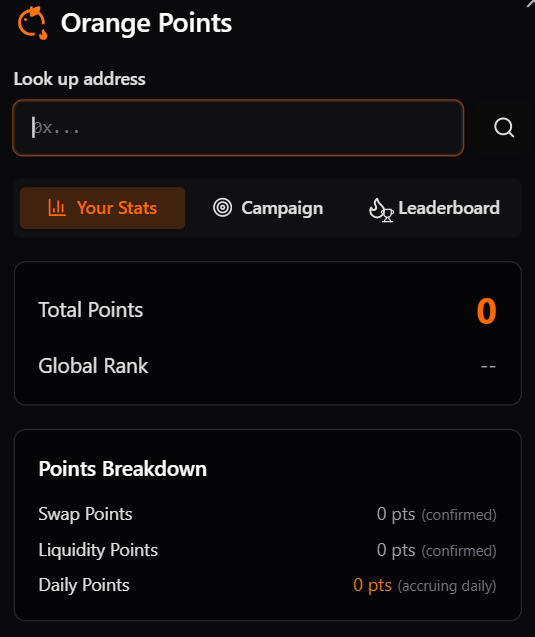 Orange points interface