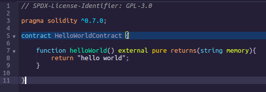 Hello world contract