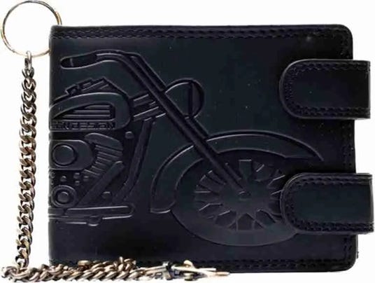 LEAS RFID heren portemonnee met ketting blokkerende folie horizontaal formaat, biker portemonnee echt leer, zwart, Zwart, 12x10cm, Klassiek LEAS RFID heren portemonnee met ketting blokkerende folie horizontaal formaat, biker portemonnee echt leer, zwart, Zwart, 12x10cm, Klassiek