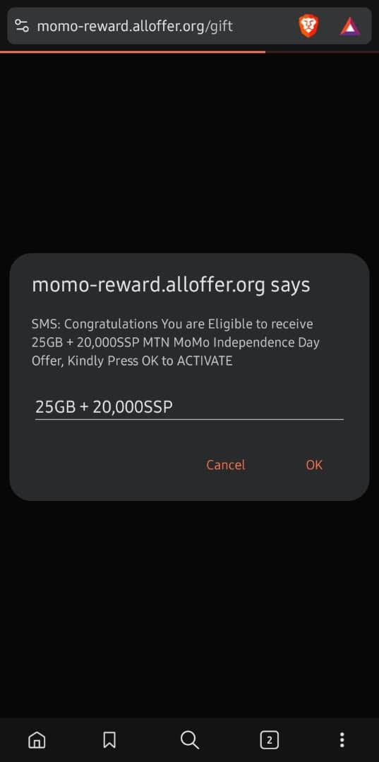 When you open the link, you will land on this page with this screenshot.