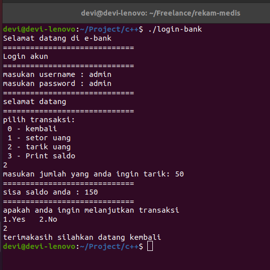 Program Login Bank Dan Menentukan Tanggal Pada Hari Berikutnya C++ | By ...