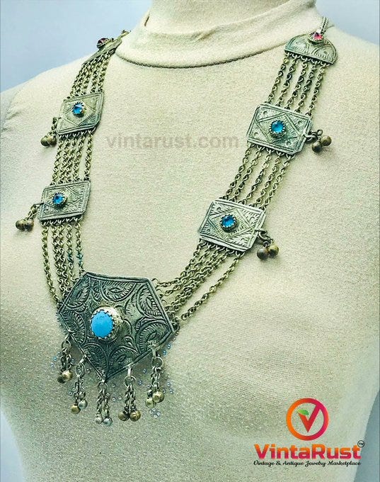 Timeless Twists Wire Art Necklace - Semi Precious stone