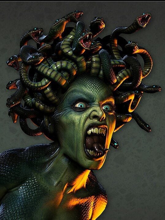 Medusa gorgon mythical creature of greek mythology