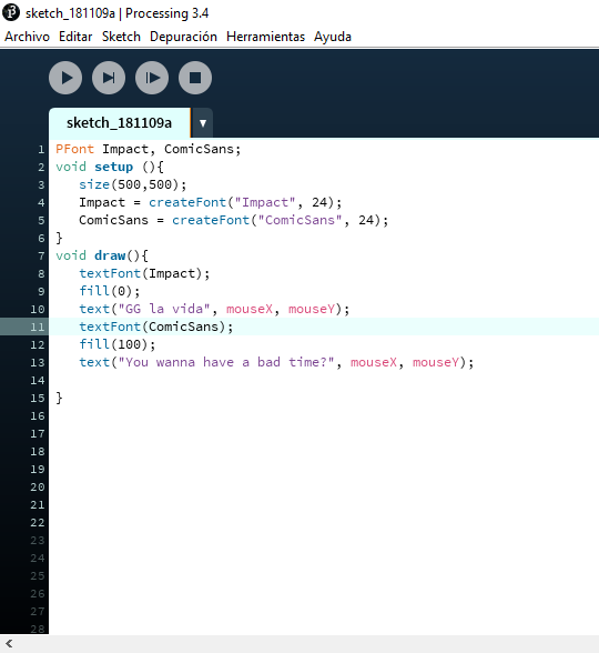 Processing. Fonts and Drawing | by Kurt Rafael Osterling Dankers | Medium