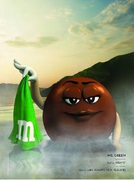 green female m&m