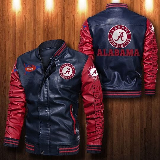Alabama Crimson Tide Leather bomber Jacket | by Kybershop Trending Fashion  | Medium